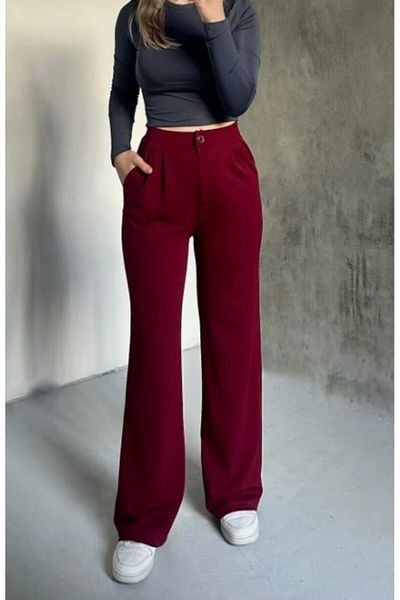 BACK Women's Black Chiffon Palazzo Trousers Oversize Cut