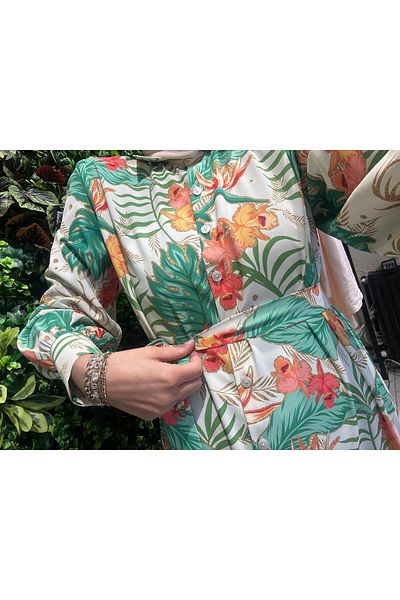 Cashmere Moda Women'S, Patterned, Long Sleeve, Buttoned, Flared, Full Length Long Dress