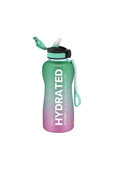 MYFOREST Water Bottle, Silicone, Purple/green, 2.2 L