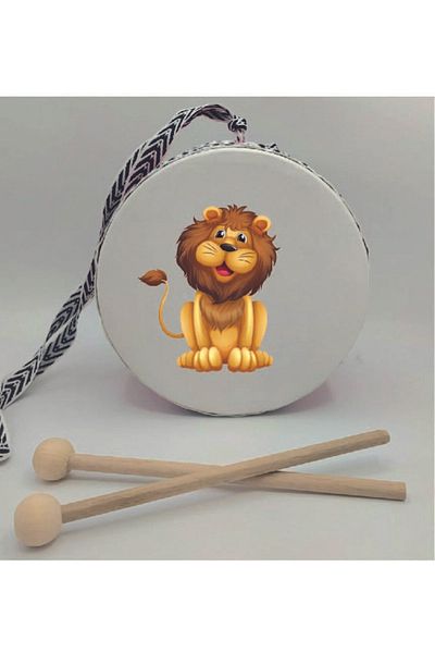 BAKSEPETE Yellow Leather Toy with Lion Print for 1-5 Years Old Children