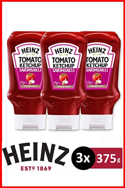 Heinz Sarımsaklı Ketçap 375 gr x 3 Adet