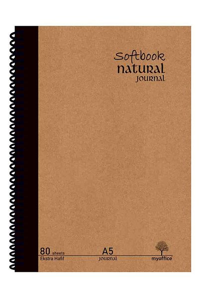 Etika Natural Journal A5 Spiral Notebook – Hard Cover Lined 160 Pages – Note, Office, Gift, Diary Notebook
