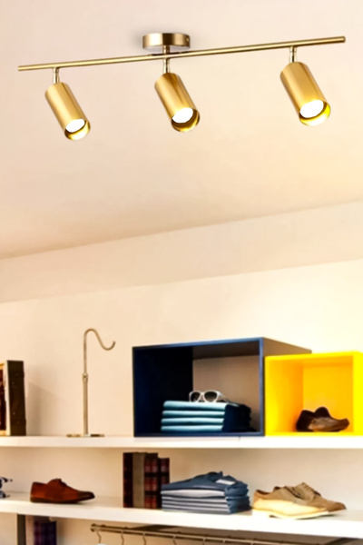 Fer Avize Spoti Modern Tasarım Eskitme Renk (BEYAZ İŞIK) Spot Ledli Sıralı Ca...