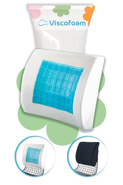 Viscofoam Non-Sweating Orthopedic Lumbar Pillow Office Chair Car Seat Lumbar Support Pillow Visco Lumbar Pillow