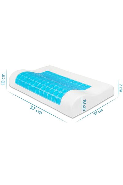 Viscofoam Αντιιδρωτικό Ορθοπεδικό Μαξιλάρι Gel Visco Μαξιλάρι με Στήριγμα Λαιμού - 57x37x10-7cm