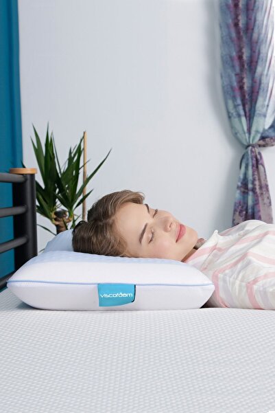 Viscofoam Evva Terletmeyen Ortopedik Yastık Serinleten Visco Yastık Jelli Yastık 59x39x13cm