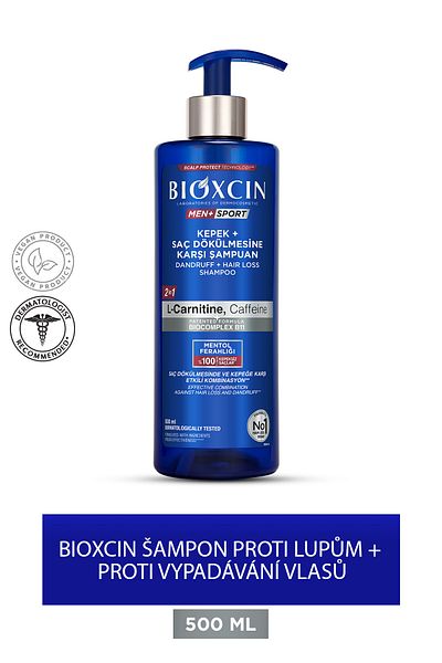Bioxcin 500 ml šampon proti vypadávání vlasů - L-karnitin, kofein, biocomplexb11, proti lupům, pánské sporty