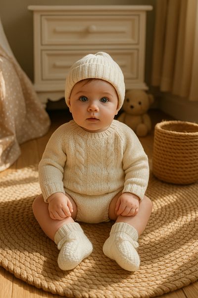 DAPWEAR'S KIDS Special Production Ribbon Knitwear Baby (Newborn) Booties