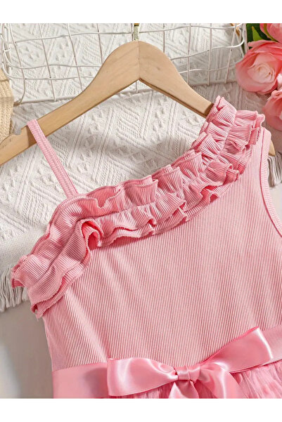 miço kids Ruffled Girl's Polka Dot Summer Dress