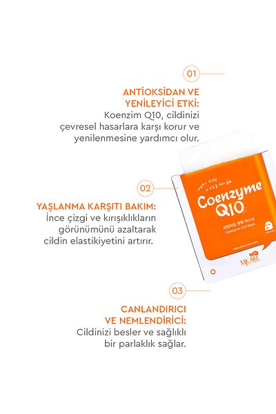 Mjcare On Coenzyme Q10 Mask - Face Mask Containing Coenzyme Q10 Pack of 5