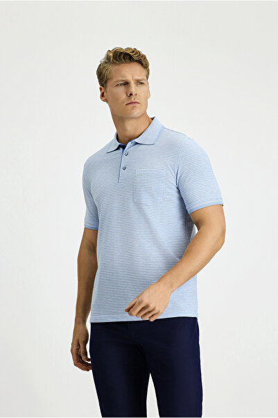 Kiğılı Tricou cu guler polo din Lycra cu model, cu croiala normală