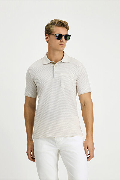 Kiğılı Μπλουζάκι με κανονική εφαρμογή, με σχέδια από λύκρα, με λαιμόκοψη πόλο και τσέπες