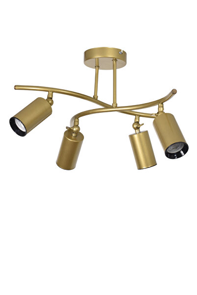 Modavize Nancy Modern Salon Yatak Odası Giyinme Odası CAFE Mutfak - Eskitme Renk Spot 4 lü Avize (SARI IŞIK)