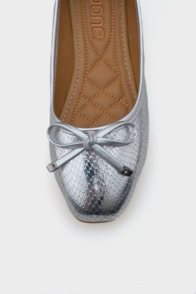 Capone Outfitters Stříbrné dámské baleríny Hana Trend s mašlí