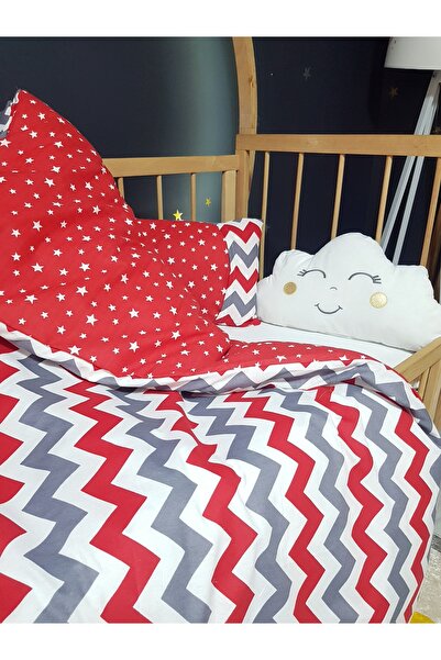 Baby Clime طقم نوم أطفال مزدوج الجوانب 90x130 - وسادة سحابية هدية، لحاف، ملاءة، وسادة