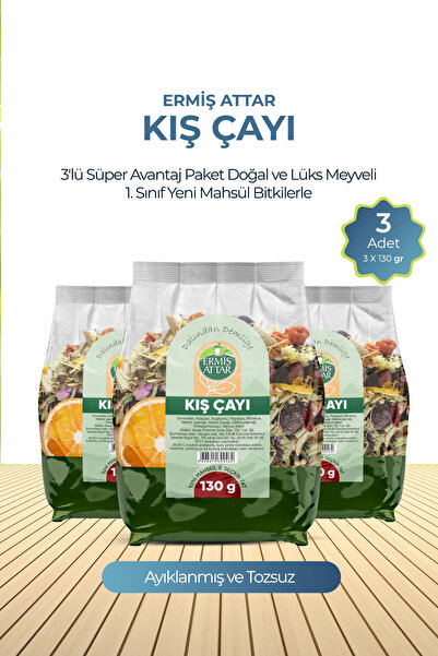 Ermiş Attar Kış Çayı 3'lü Avantaj Paket Doğal ve Lüks Meyveli 1. Sınıf Yeni Mahsül Bitkilerle