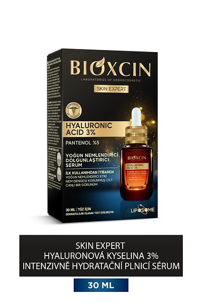 Bioxcin Kyselina hyaluronová 3% 30 ml Intenzivní hydratační vyplňující sérum - panthenol (vitamín B5)