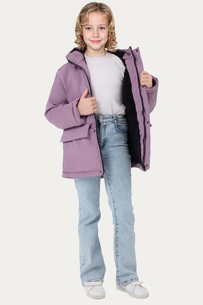Riverstorm Girl's Plum Color Waterproof and Windproof Hooded 3 Pocket Winter Parka