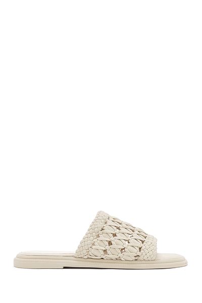 Derimod Cream Colored Women's Knitted Slippers - 24sfe400718