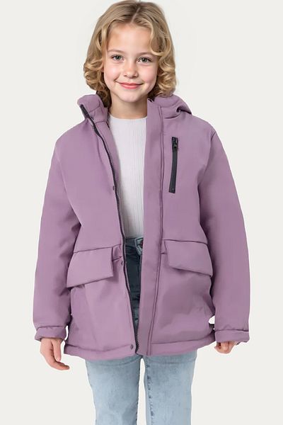 Riverstorm Girl's Plum Color Waterproof and Windproof Hooded 3 Pocket Winter Parka