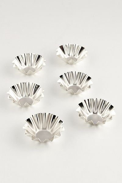 AKSESUAR EVRENİ Piet Stainless Serrated Turkish Delight Bowl Silver Set of 6