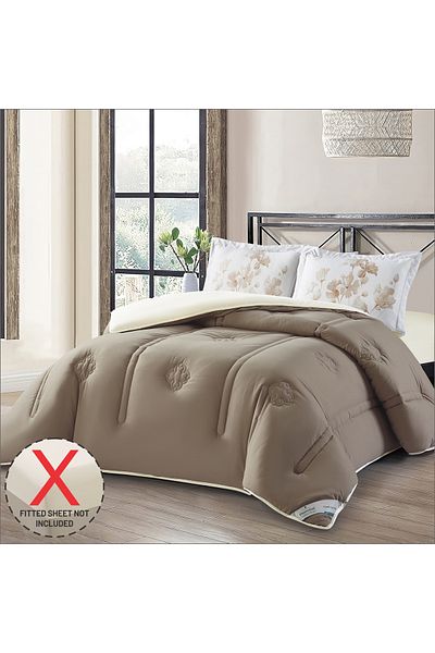 Donetella 3-Piece Comforter Set – King Size 260x240 cm, Microfiber, Digital Quilted 350 Gsm Filling