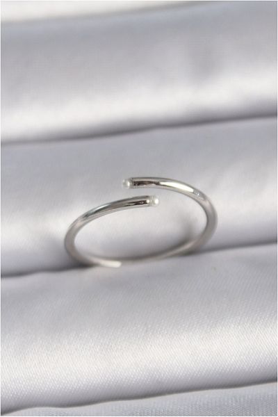 Skygo Brass Silver Color Adjustable Pearl Detail Women's Ring - Tj-Byk3423