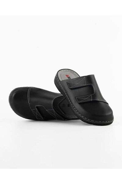 DR KLOMPA Ανδρικές Παντόφλες MS553 Μαύρες Fanetta Orthopedic Sabo Slippers