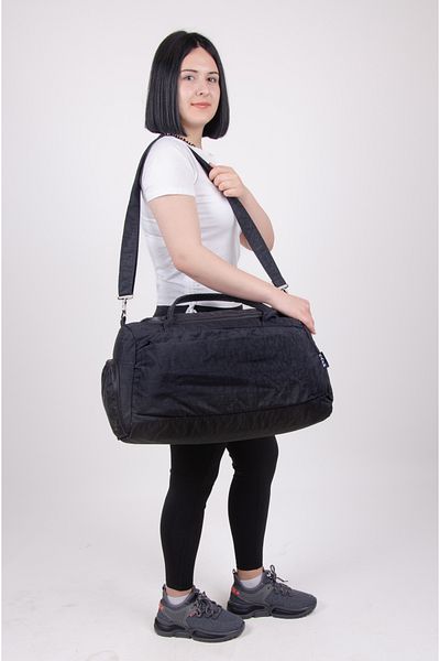 KAFF Black Waterproof Shoulder Strap Crinkle Fabric Shoes - 0818 Model Sports and Travel Bag with Compartments and Pockets