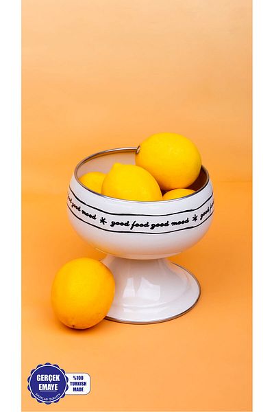 EMAYlab وعاء فاكهة مطلي بالمينا المزاجية / وعاء قائم 14 سم (حجم متوسط)