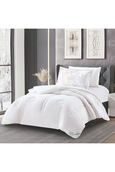 Donetella 4-Piece Comforter Set – Single Size 170x230 cm, Microfiber, Digital Quilted 350 Gsm Filling