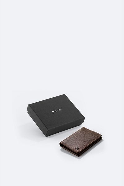 Avva Men's Brown 100% Leather Wallet with Gift Box B 009562