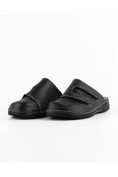 DR KLOMPA Ανδρικές Παντόφλες MS553 Μαύρες Fanetta Orthopedic Sabo Slippers