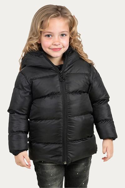 Riverstorm Girl's Black Fleece Lined Hooded Waterproof Windproof Inflatable Winter Coat & Coat