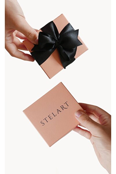 Stelart Turkuaz Taşlı Hilal Küpe