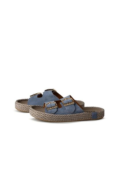 Letafia Papuci Armon Blue din piele naturală - cu cataramă
