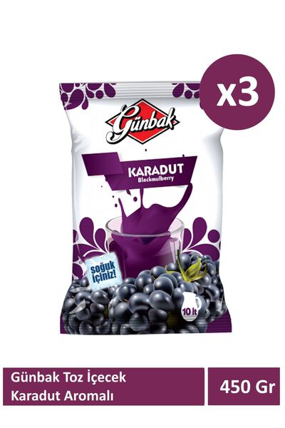 Günbak 450Gr Karadut Aromali İçecek x 3Adet(Soğuk İçim)