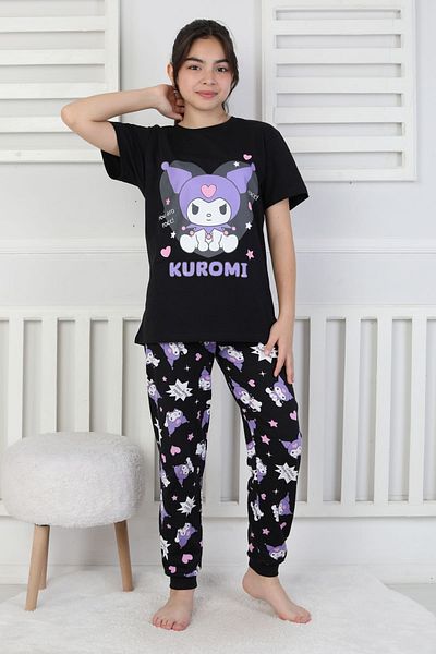 ZUZUNGA Dívčí oblek se vzorem Kuromi (spodní díl) Černá 3-13 let