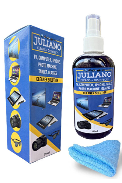 JULIANO Tv Ekran Temizleme Spreyi + Mikrofiber Temizleyici Bez Hediye (150 Ml)