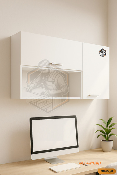 Mobilyanı Tasarla Tamamı Mdf Çok Amaçlı Açık Raflı Üst Dolap Mutfak/banyo/salon/ofis