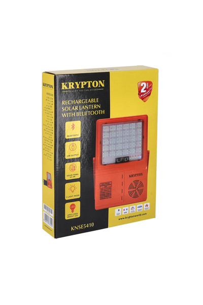 KRYPTON Solar Rechargeable Bluetooth Lantern – 4800mah, 46 Leds, 10hr Light, For Outdoor & Emergency