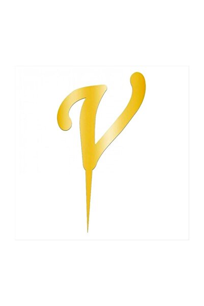 Pastaland Litera V din plexiglas auriu cu oglindă