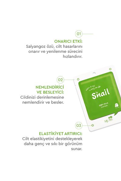 Mjcare On Snail Mask - Snail Essence Face Mask 10 pcs