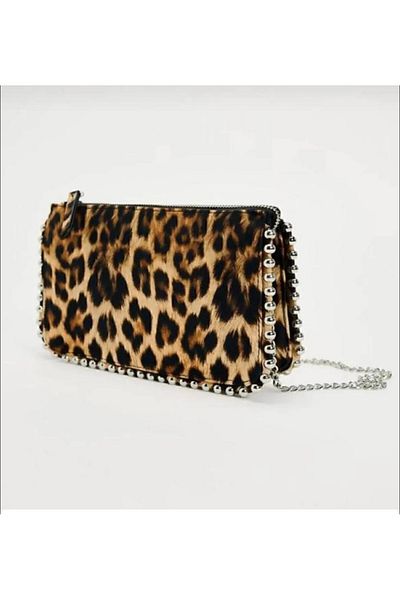 Mercan Studded Women's Wallet Bag - Cross Chain Strap