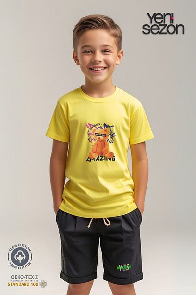 TRİLİYA Triliya Cotton Unisex Children's Capri Set (with Pocket & Lanyard, 3-12 Years)