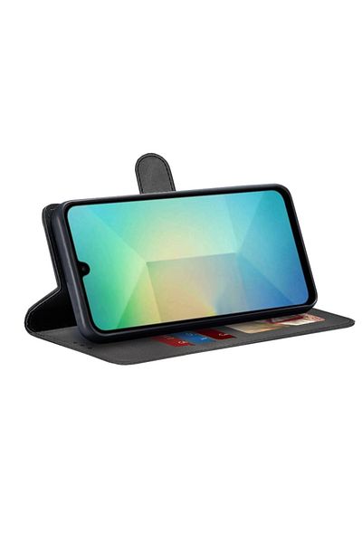 SKYDDAR INNOVATION Husă pentru Samsung Galaxy A26 5G, Elite Book, tip carte, cu portofel interior, rezistentă la șocuri, neagră, set de autocolante