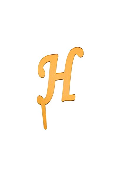 Pastaland حرف H من زجاج شبكي ذهبي عاكس