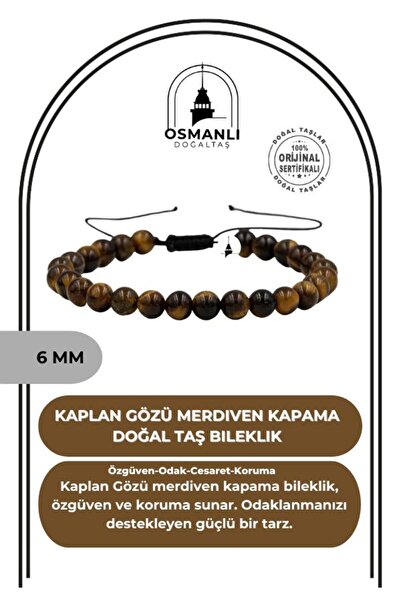 OSMANLI DOĞAL TAŞ Kaplan Gözü 6mm Merdiven Kapama Doğal Taş Bileklik