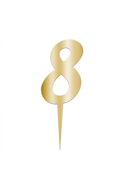 Pastaland Numărul 8 din plexiglas cu oglindă auriu