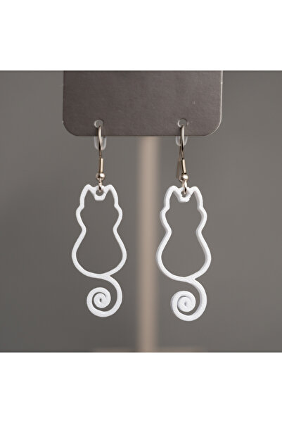 Craftory 3D Curly Tail Cat Silhouette Earring
